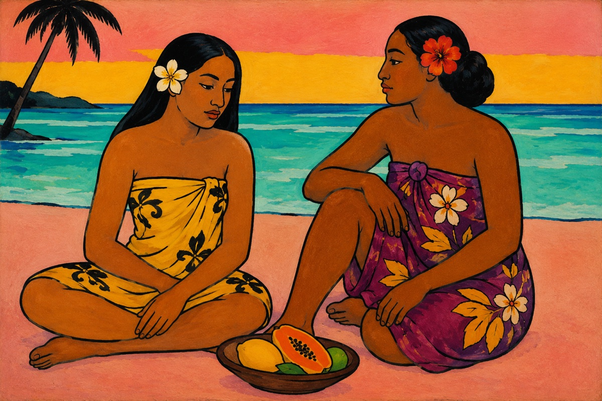 Two Women by the Lagoon