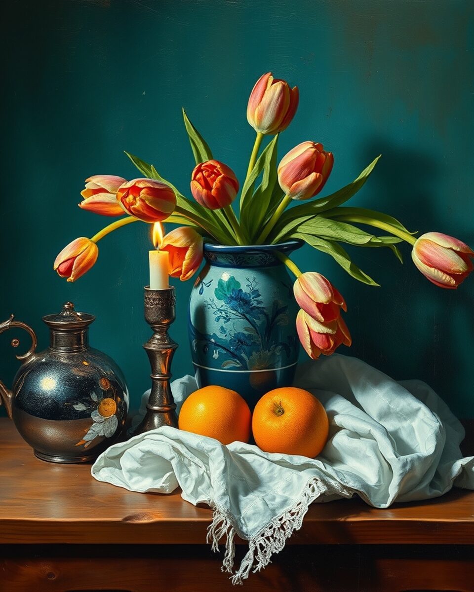 Emerald Tulips in Delft