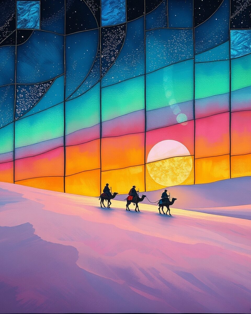 Aurora over Amber Dunes