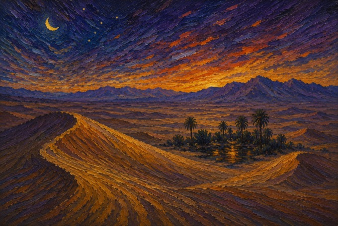 Starry Night Over the Oasis