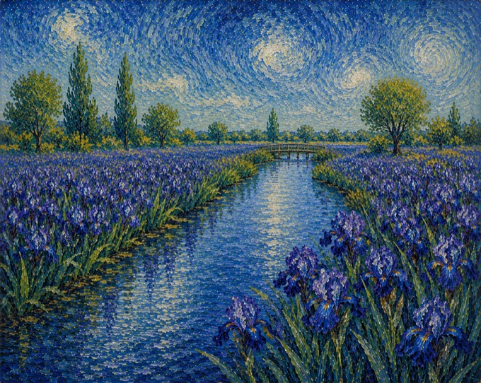 Irises by the River