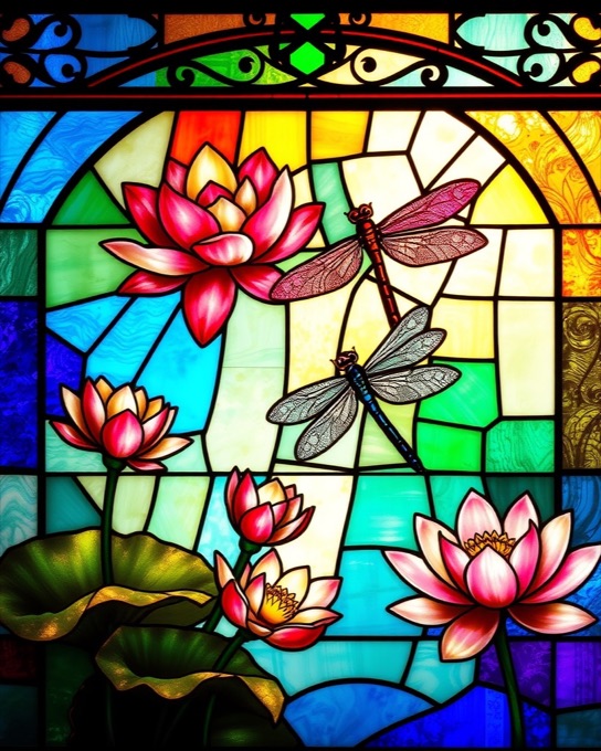 Lotus & Dragonflies
