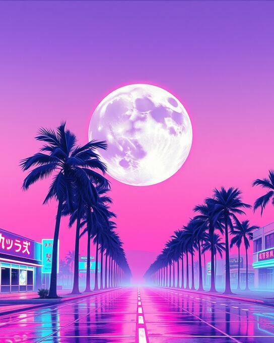 Pixelated Moonrise