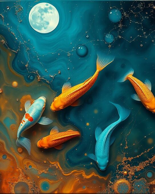 Nocturne of the Neon Koi