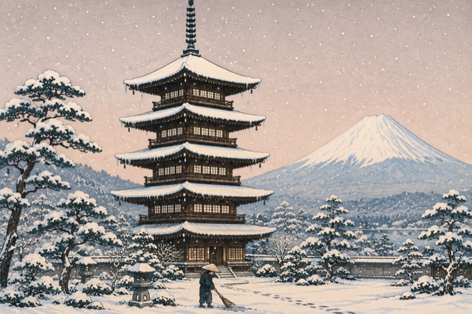 Snow on the Temple Roof