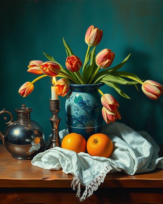 Emerald Tulips in Delft