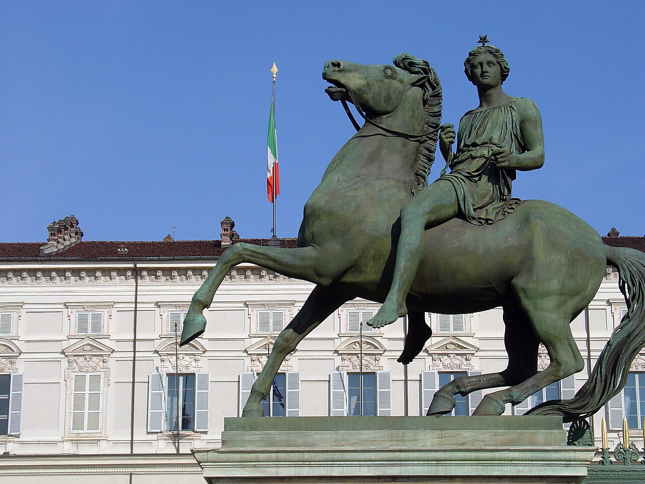 equestrian statue of Pollux by Abbondio Sangiorgio