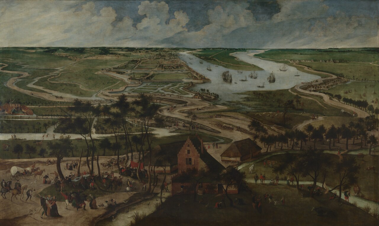 The Eel Huts in the Antwerp Polder outside the Lillo or Slijk Gate by Abel Grimmer