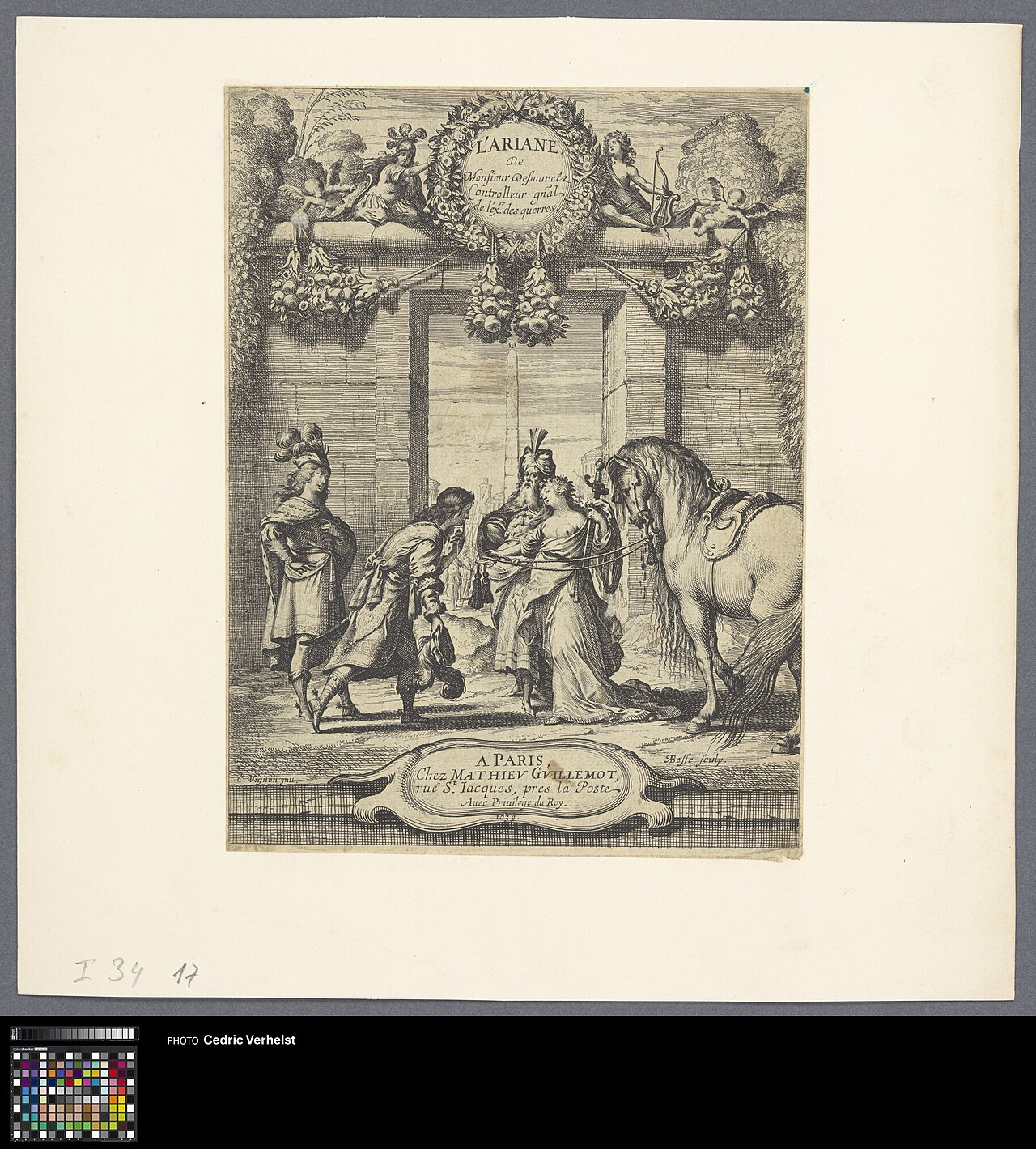 Titlepage of L'Ariana by Desmaret by Abraham Bosse
