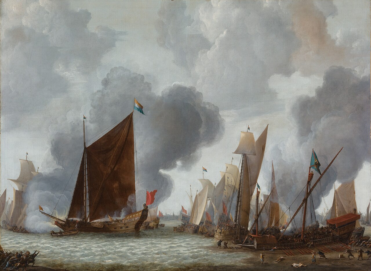 The Battle of the "Slaak", 1633, center panel by Abraham de Verwer
