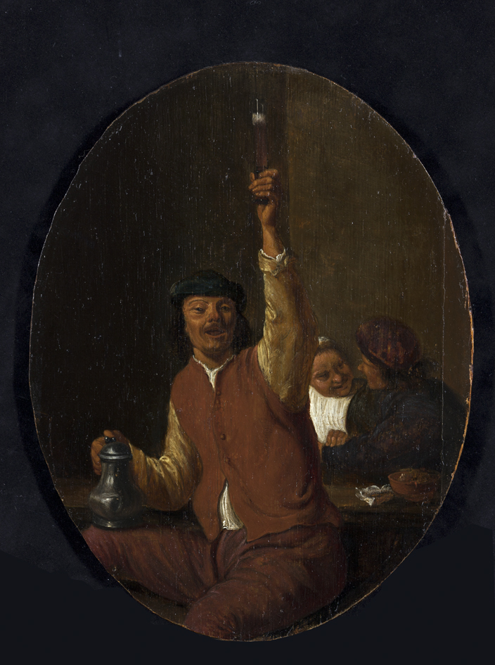 Sitting Man with wine glas by Abraham Diepraam