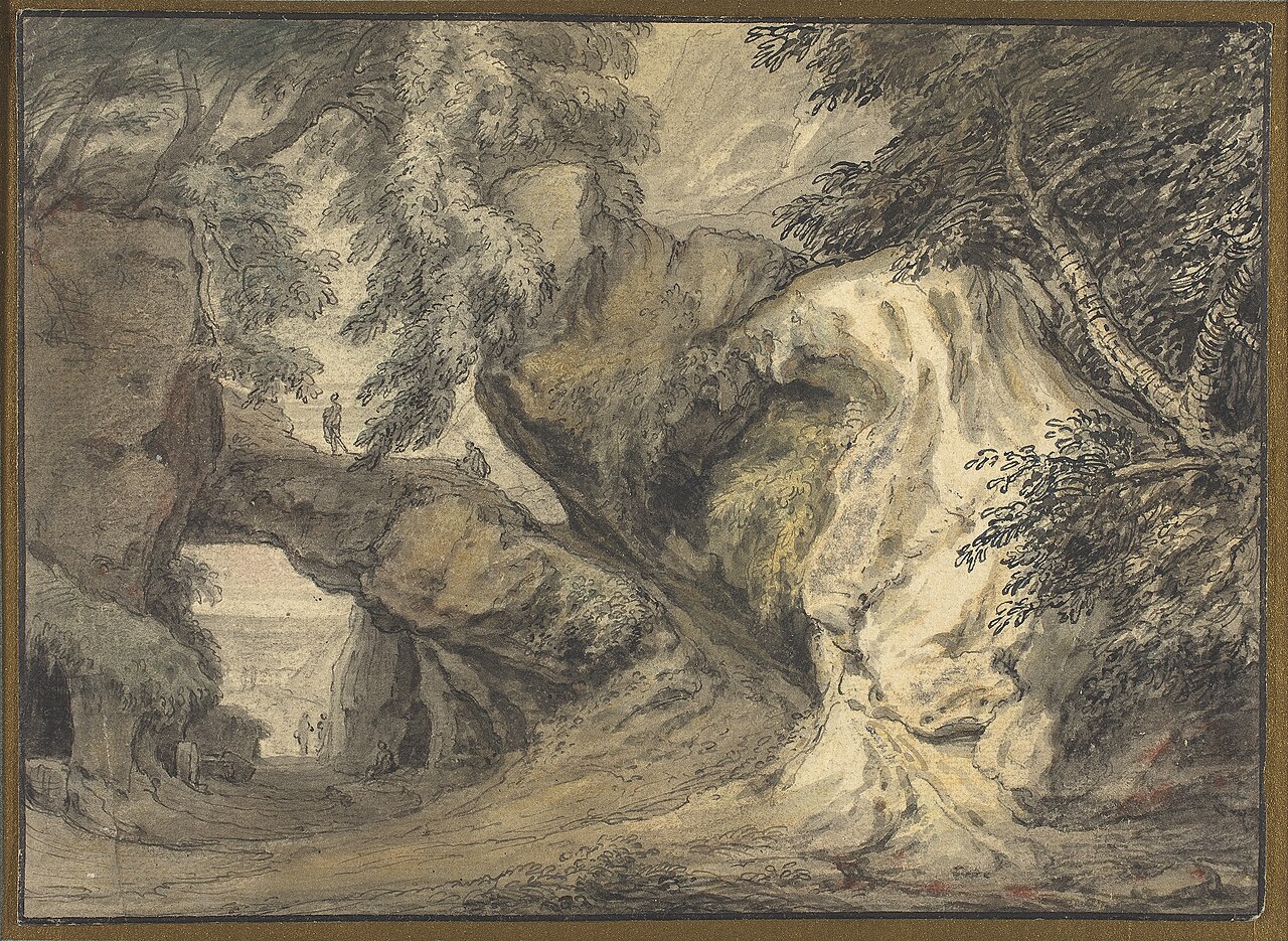 Landscape with a Natural Arch by Abraham Genoels