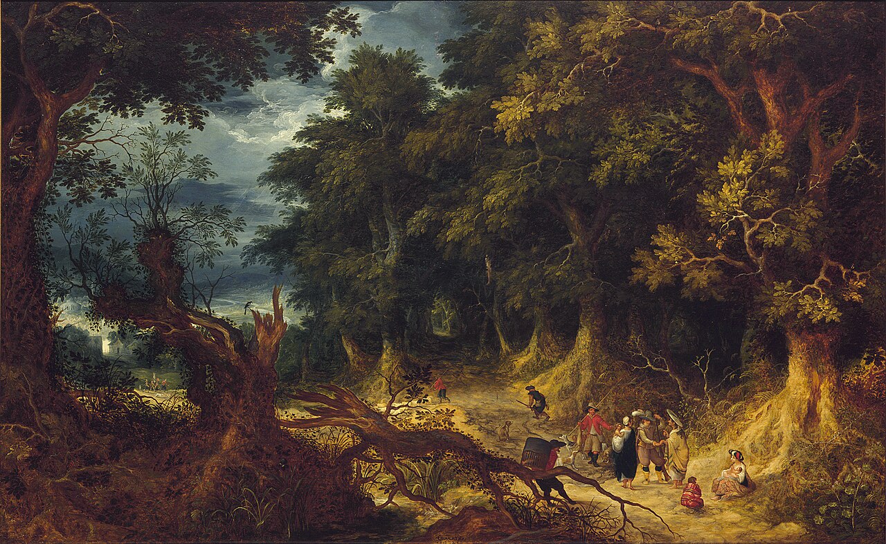 Wooded Landscape with Gipsy Women by Abraham Govaerts