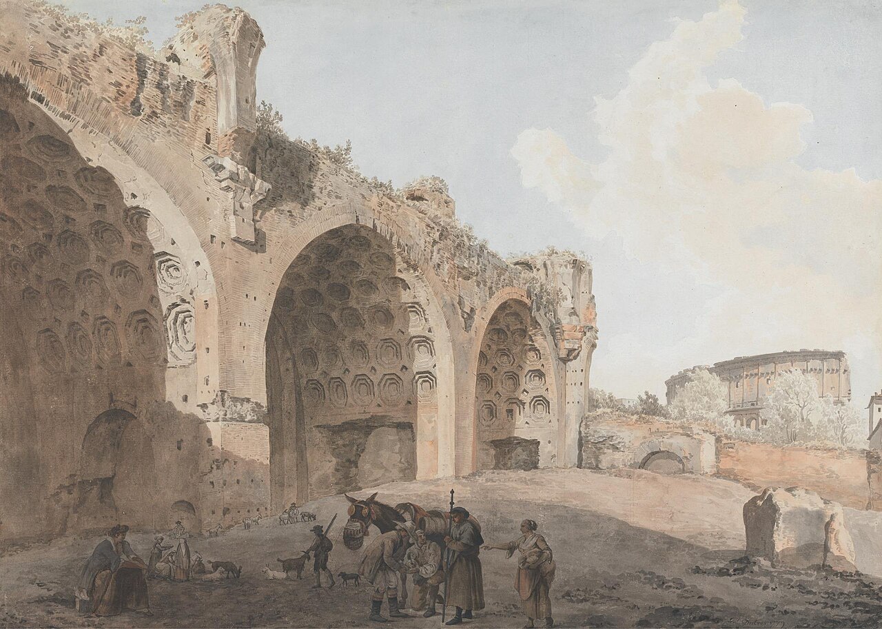 "Ruins of the Basilica of Maxentius in the Roman Forum" aka "The Temple of Peace" by Abraham-Louis-Rodolphe Ducros