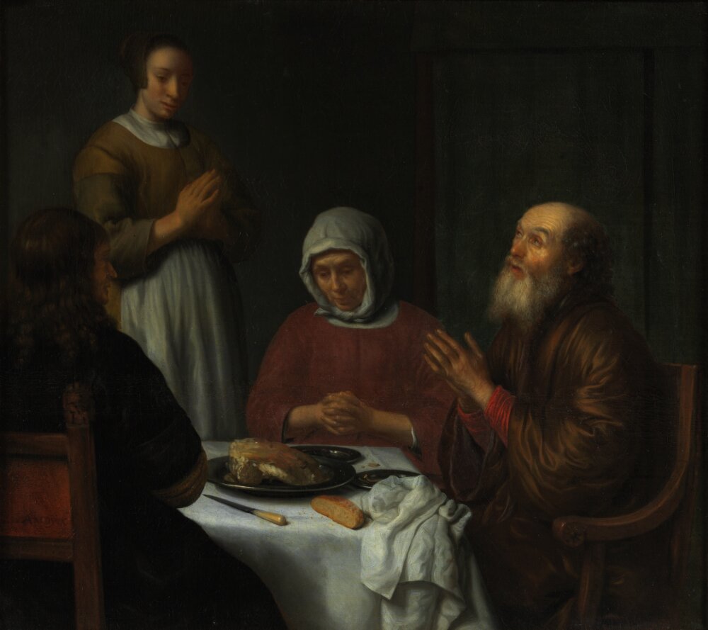 Family Saying Grace by Abraham van Dijck