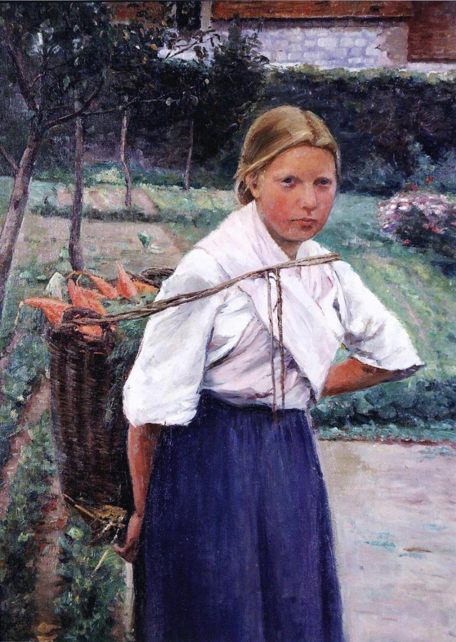 A girl carrying carrots by Ada Thilén