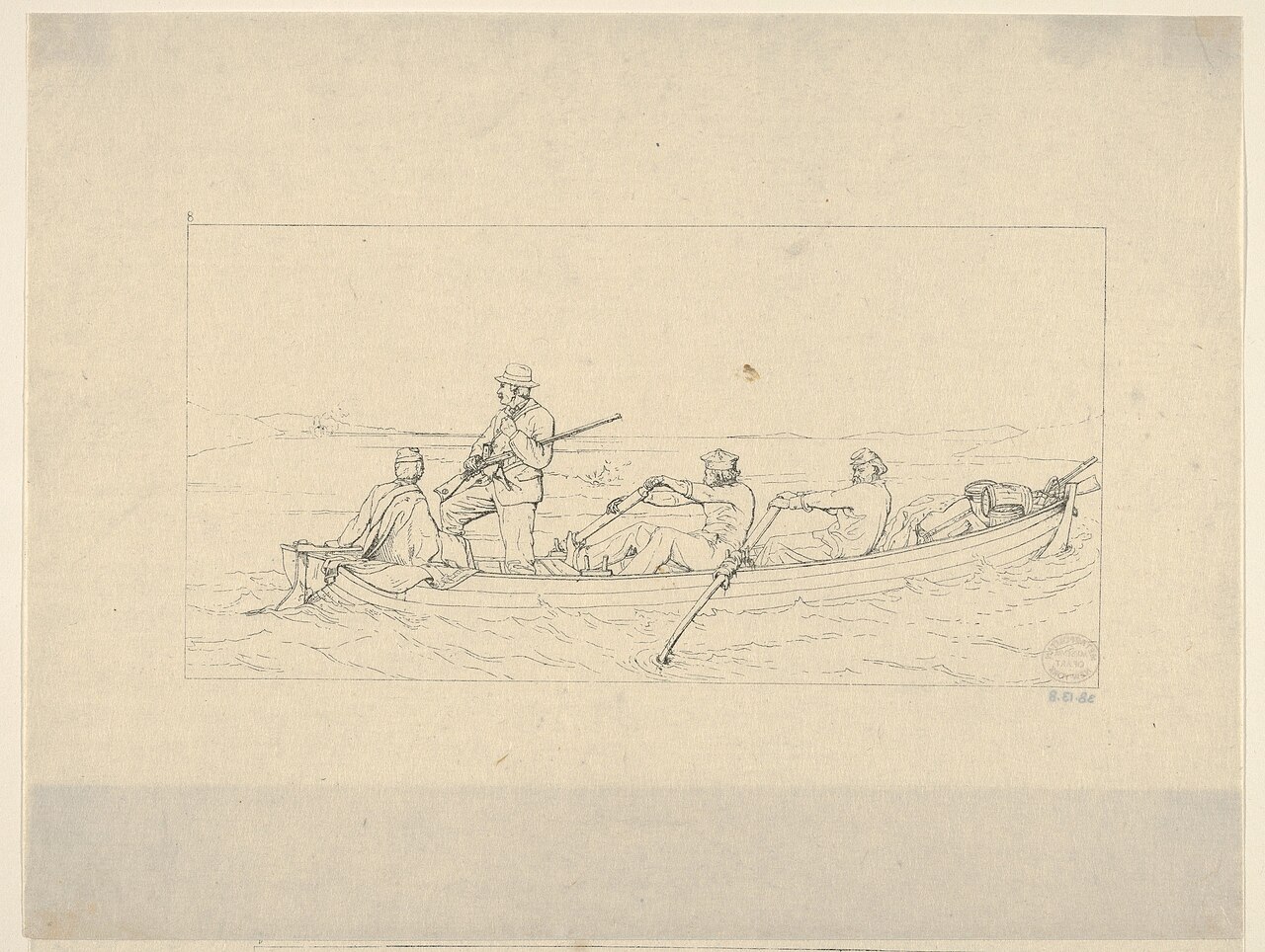 Marylanders Crossing the Potomac to Join the Southern Army (from Confederate War Etchings) by Adalbert J. Volck