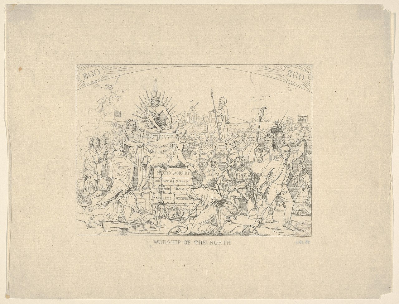 Worship of the North (from Confederate War Etchings) by Adalbert J. Volck