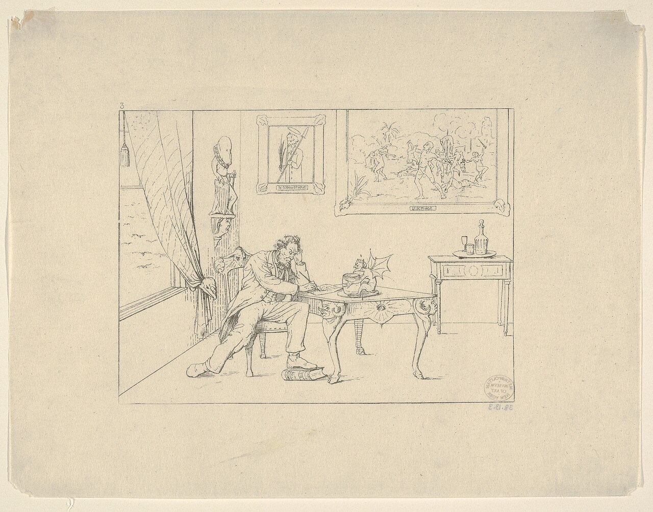 Writing the Emancipation Proclamation (from Confederate War Etchings) by Adalbert J. Volck