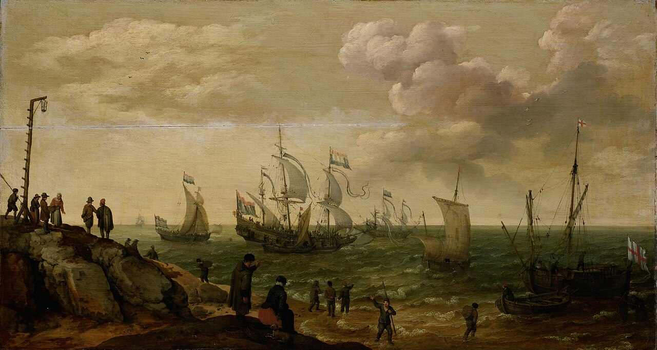 Ships off the coast by Adam Willaerts