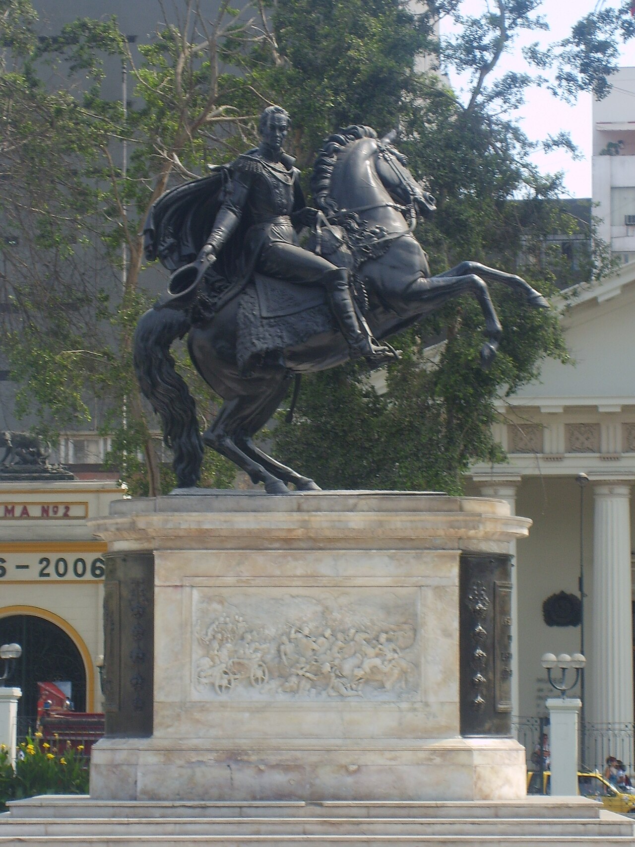 equestrian statue of Simón Bolívar by Adamo Tadolini