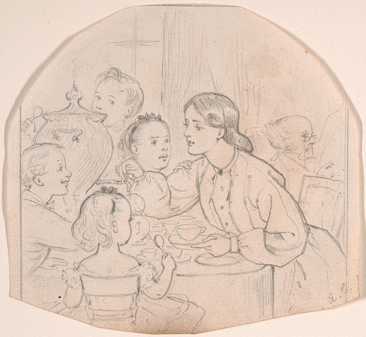 Pouring Tea by Adelaide Claxton