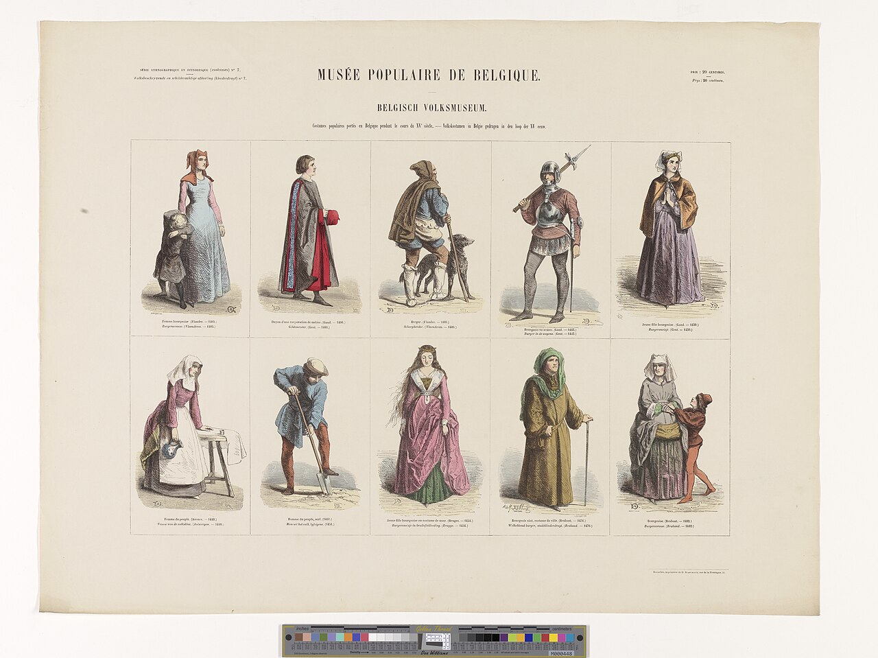 Popular costumes worn in Belgium during the 15th century by Adolf Alexander Dillens