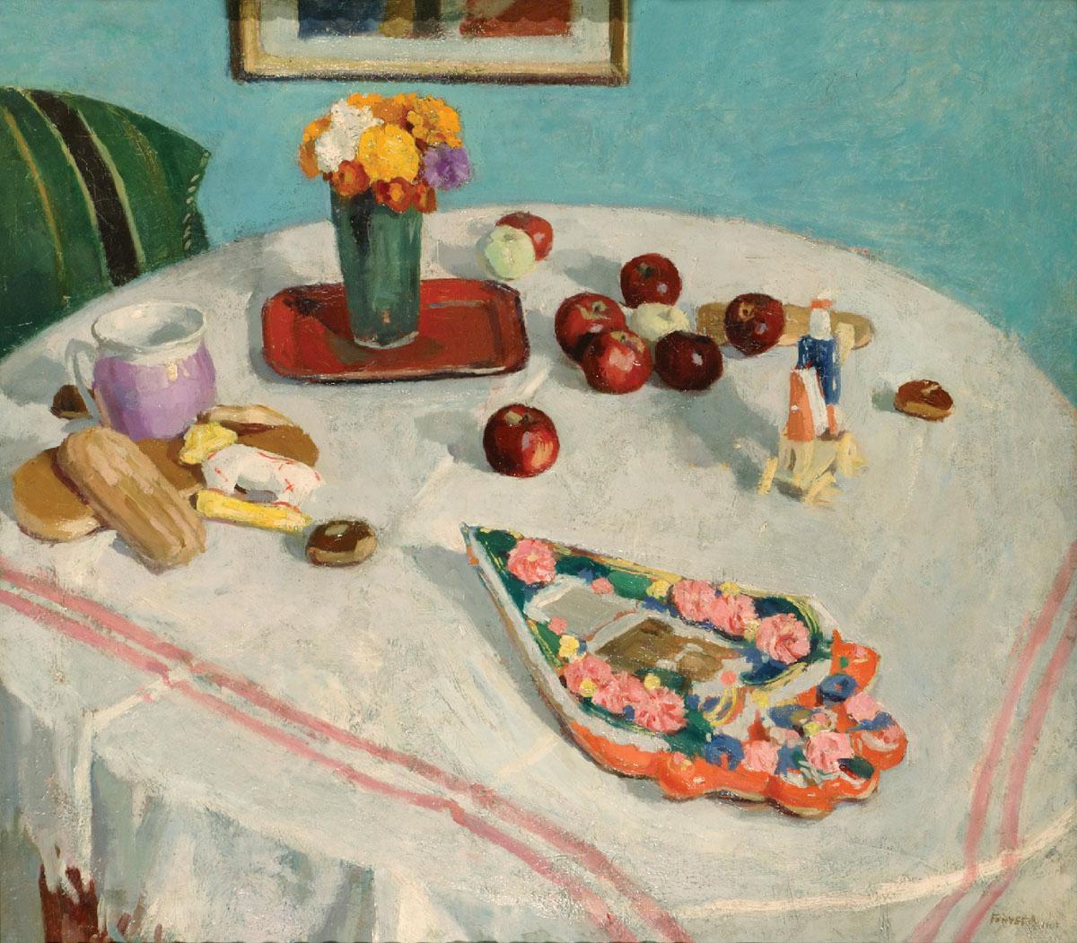 Still-Life with a Gingerbread Heart by Adolf Fényes