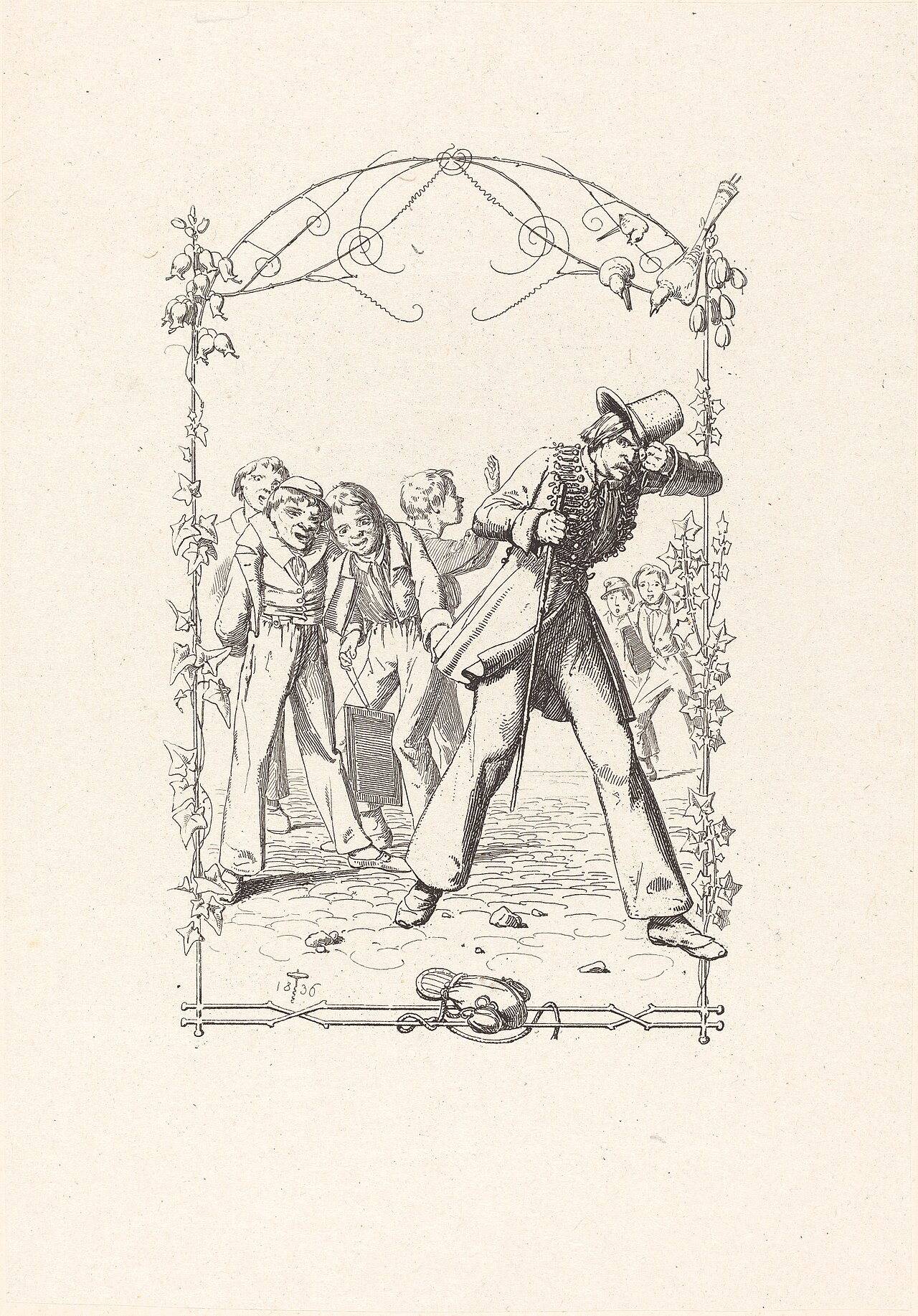 Peter Schlemihl Taunted for His Lack of Shadow by Adolf Schrödter
