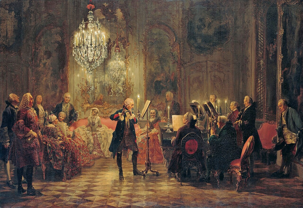 Frederick the Great Playing the Flute at Sanssouci by Adolph von Menzel
