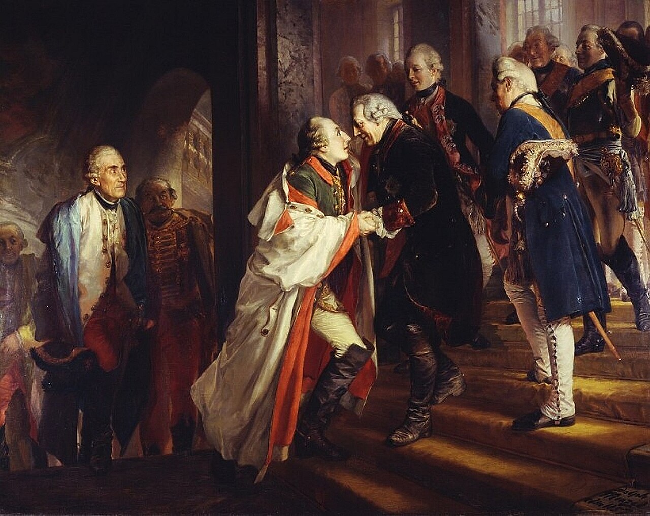 The Meeting of Frederick II and Joseph II in Neisse in 1769 by Adolph von Menzel