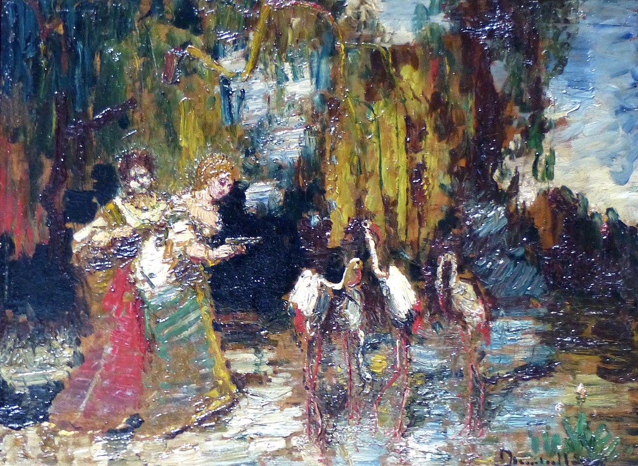 The Flamingos by Adolphe Joseph Thomas Monticelli