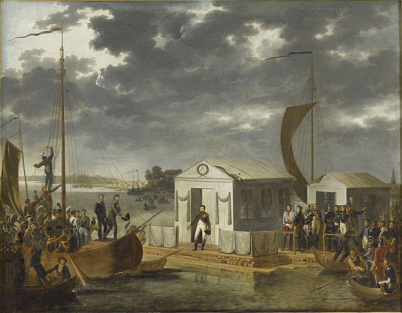 The Meeting of Napoleon I and Tsar Alexander I at Tilsit by Adolphe Roehn
