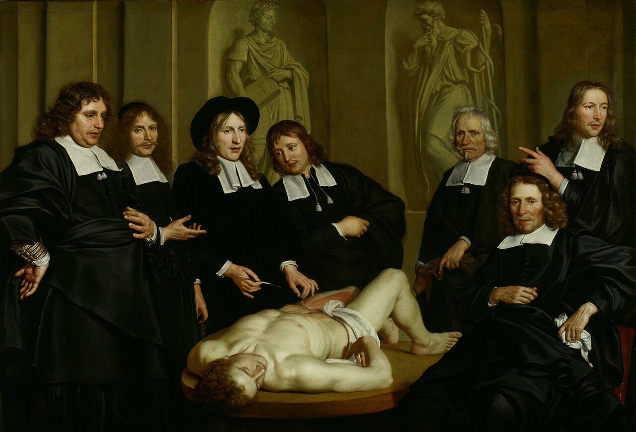 Anatomical lesson from Frederik Ruysch by Adriaen Backer