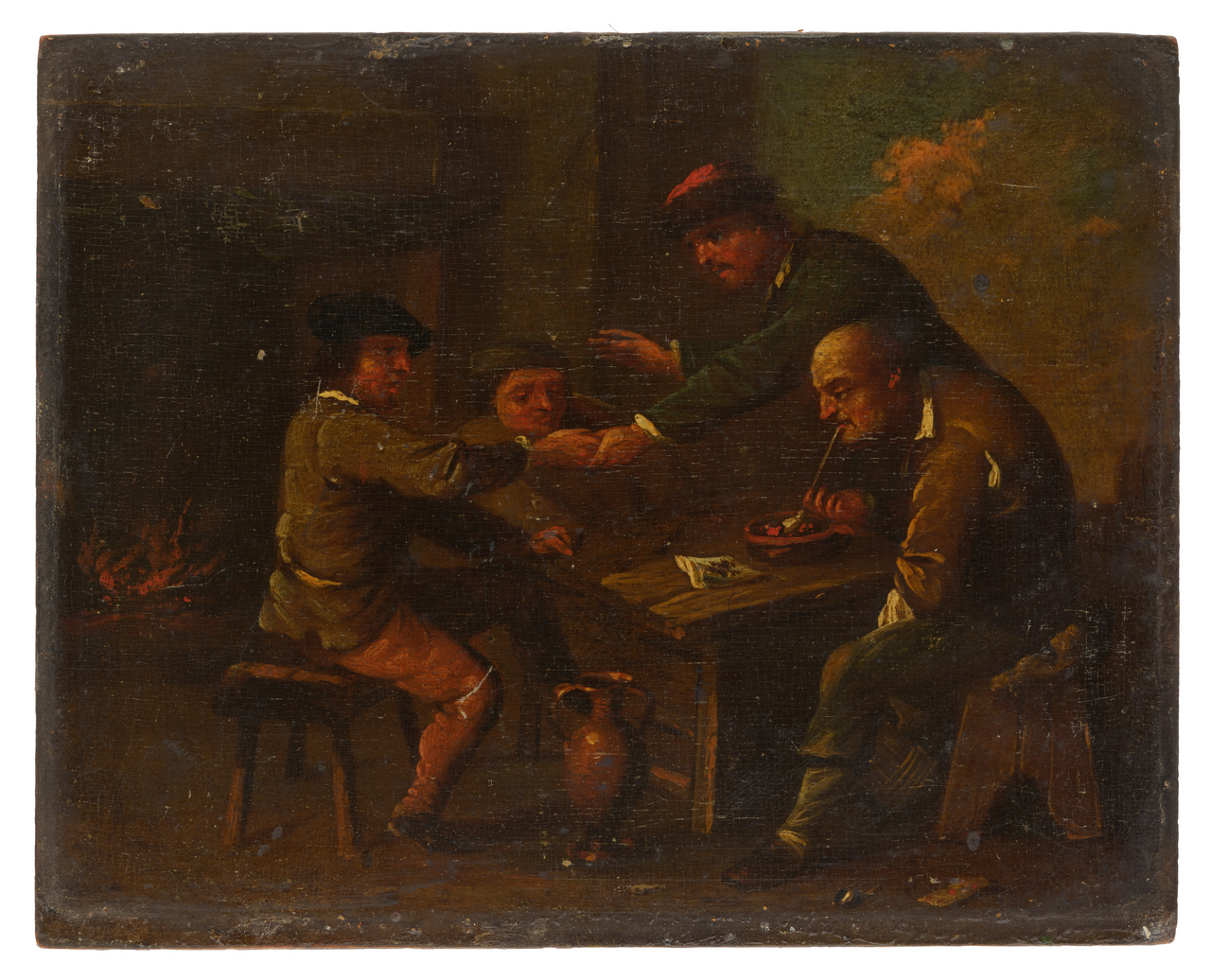 Four Men at a Table by Adriaen Brouwer