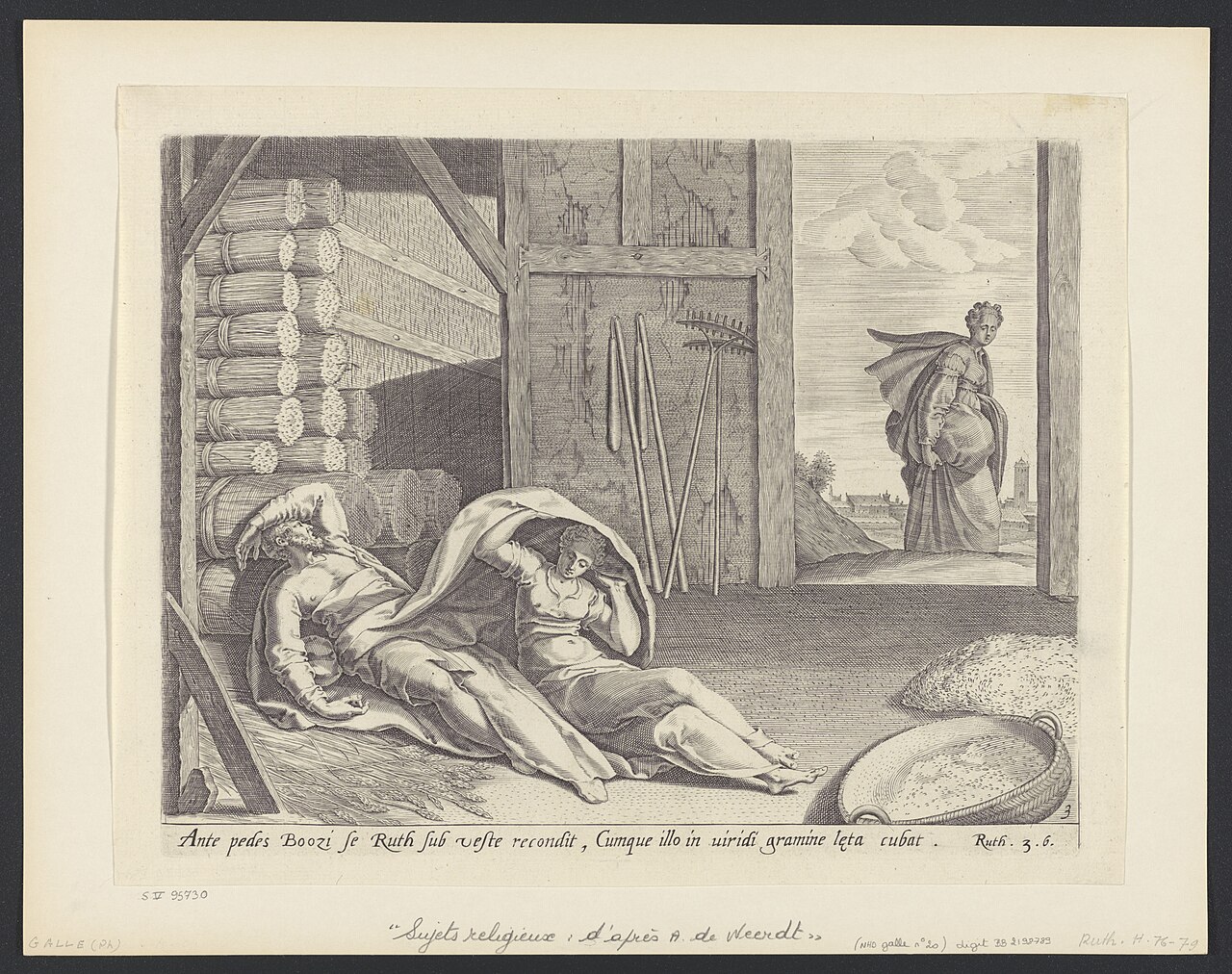 Ruth Places Herself At Boaz's Feet by Adriaen de Weerdt