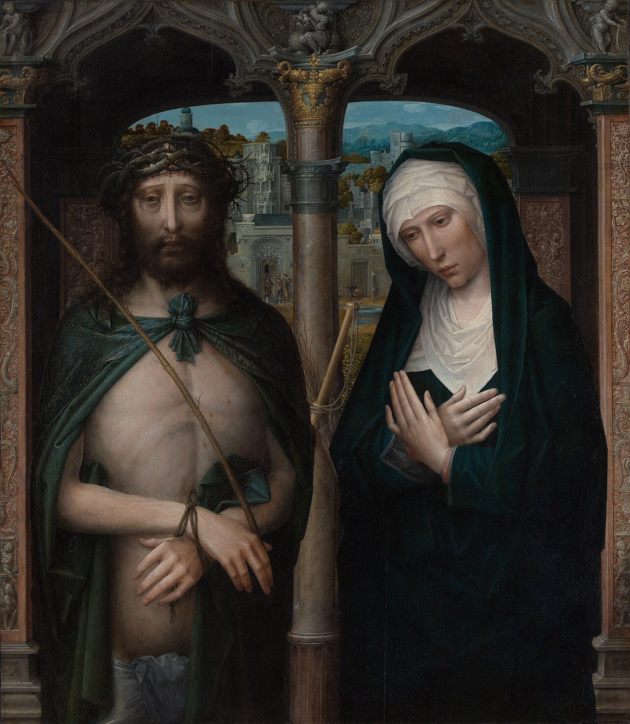 Christ Crowned with Thorns (Ecce Homo), and the Mourning Virgin by Adriaen Isenbrandt