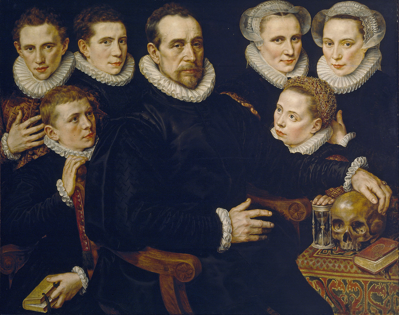 Family Portrait by Adriaen Thomasz. Key