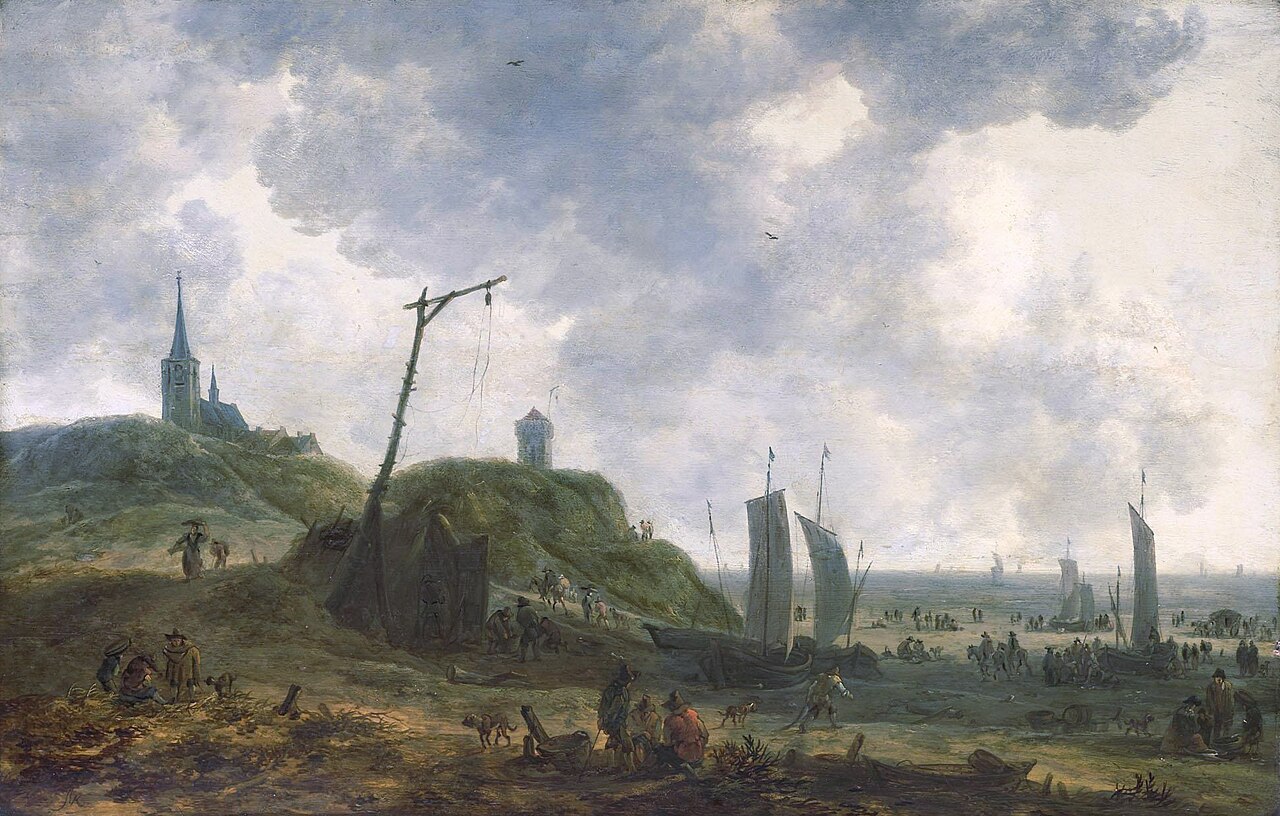 Beach at Katwijk by Adriaen van der Cabel