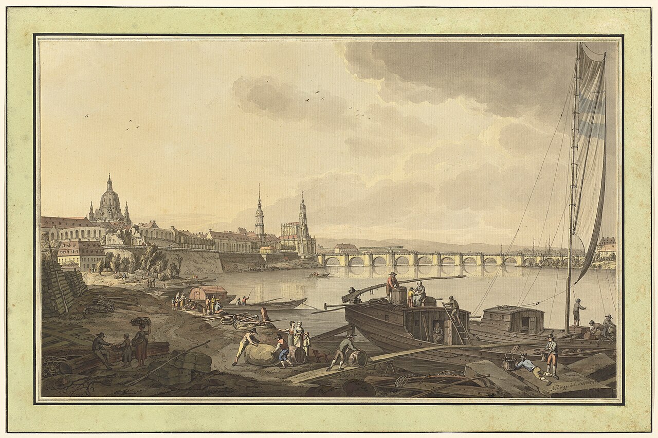 Dresden from the Banks of the Elbe River by Adrian Zingg