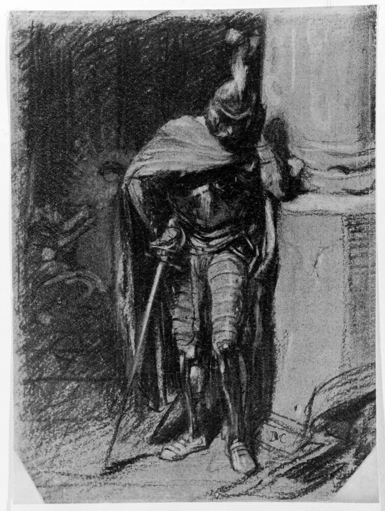 Stående figur i rustning by Adrien Guignet