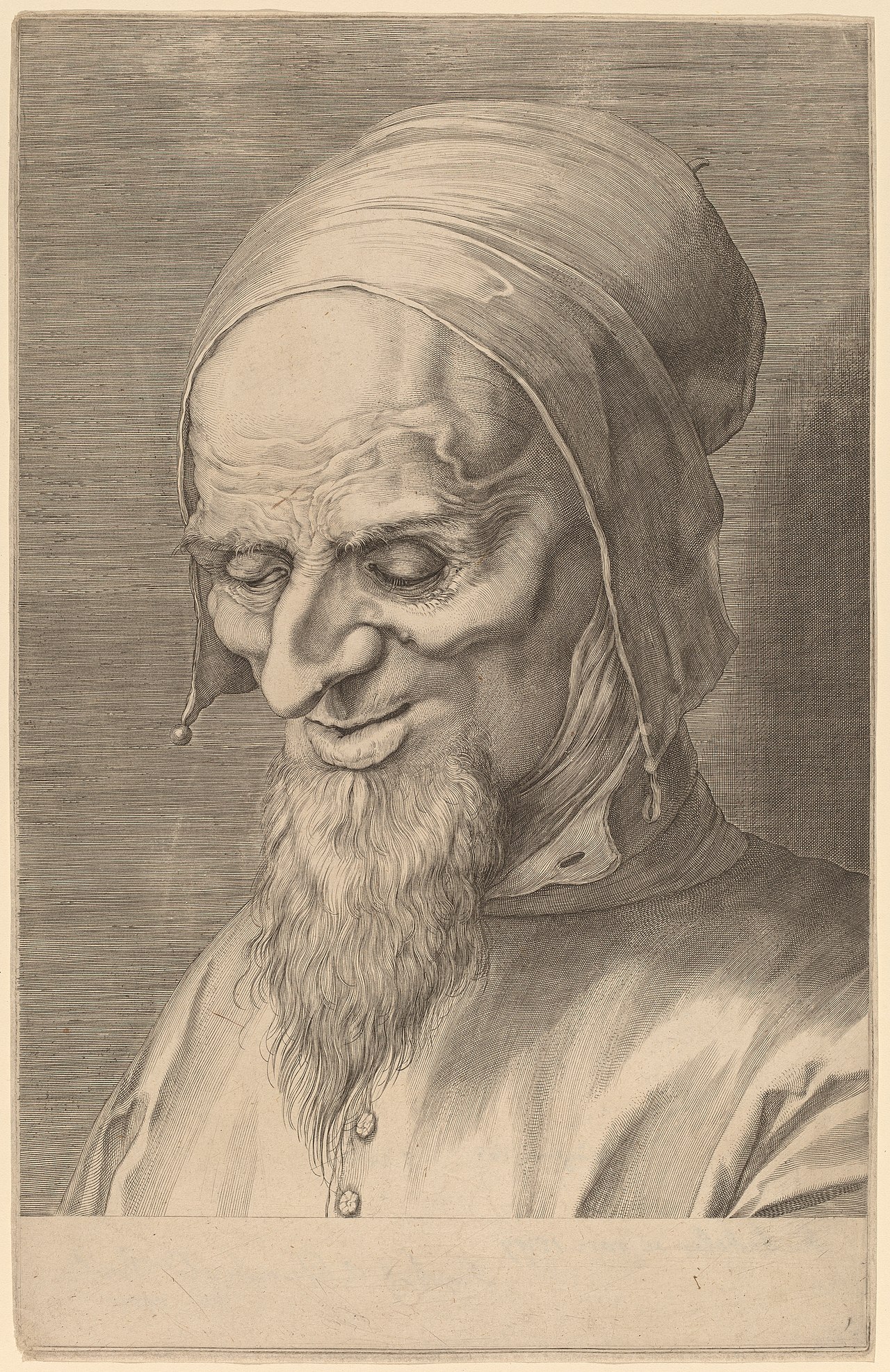 Head of an Apostle with Beard and Cap by Aegidius Sadeler