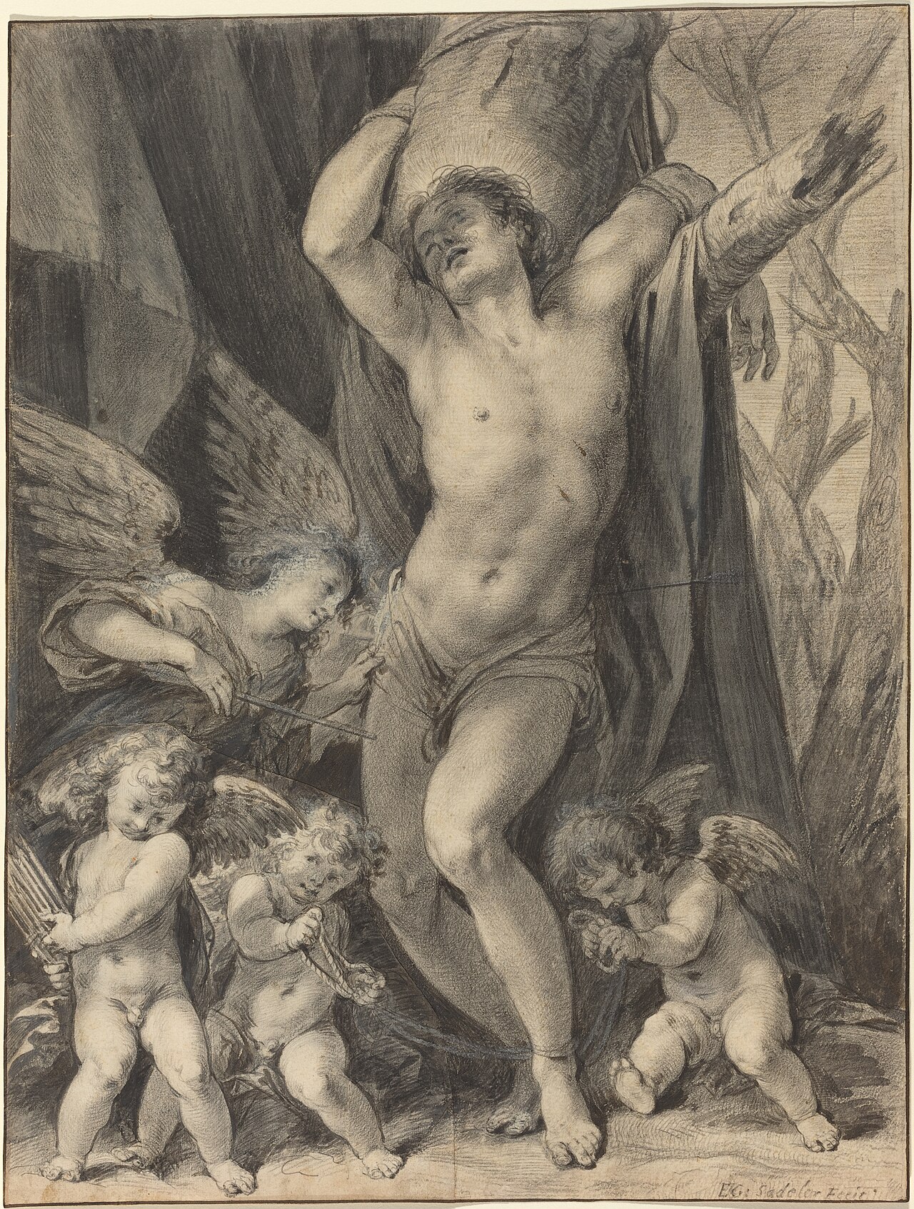 The Martyrdom of Saint Sebastian by Aegidius Sadeler