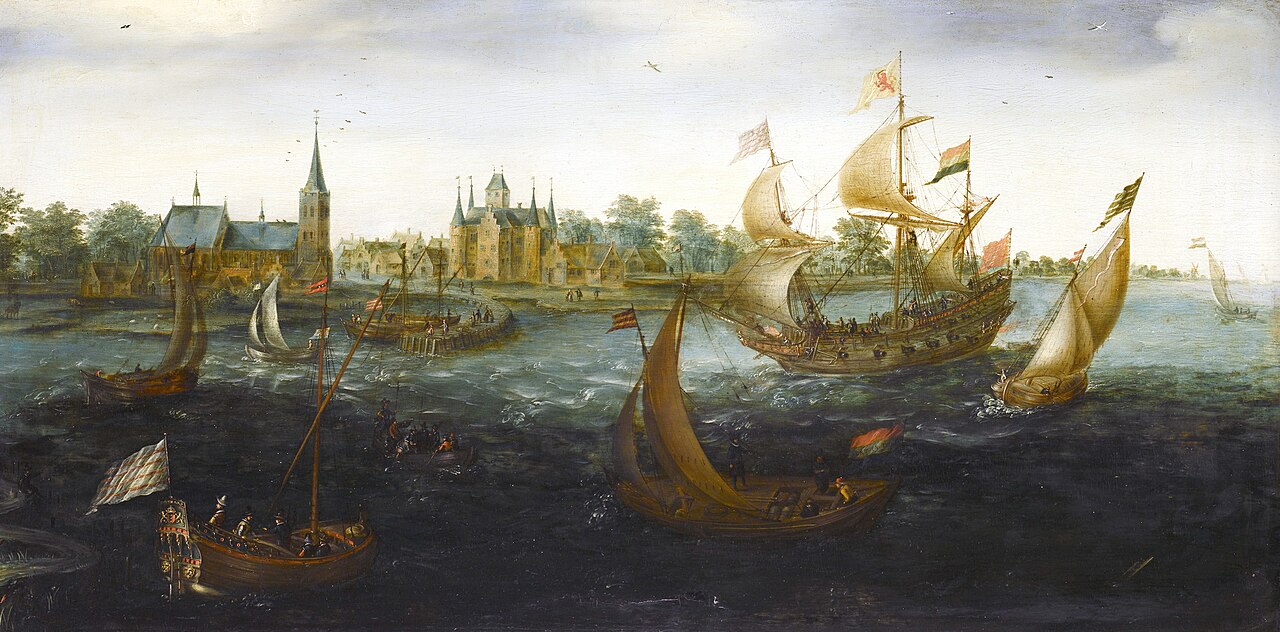 Ships off IJselmonde by Aert Anthoniszoon