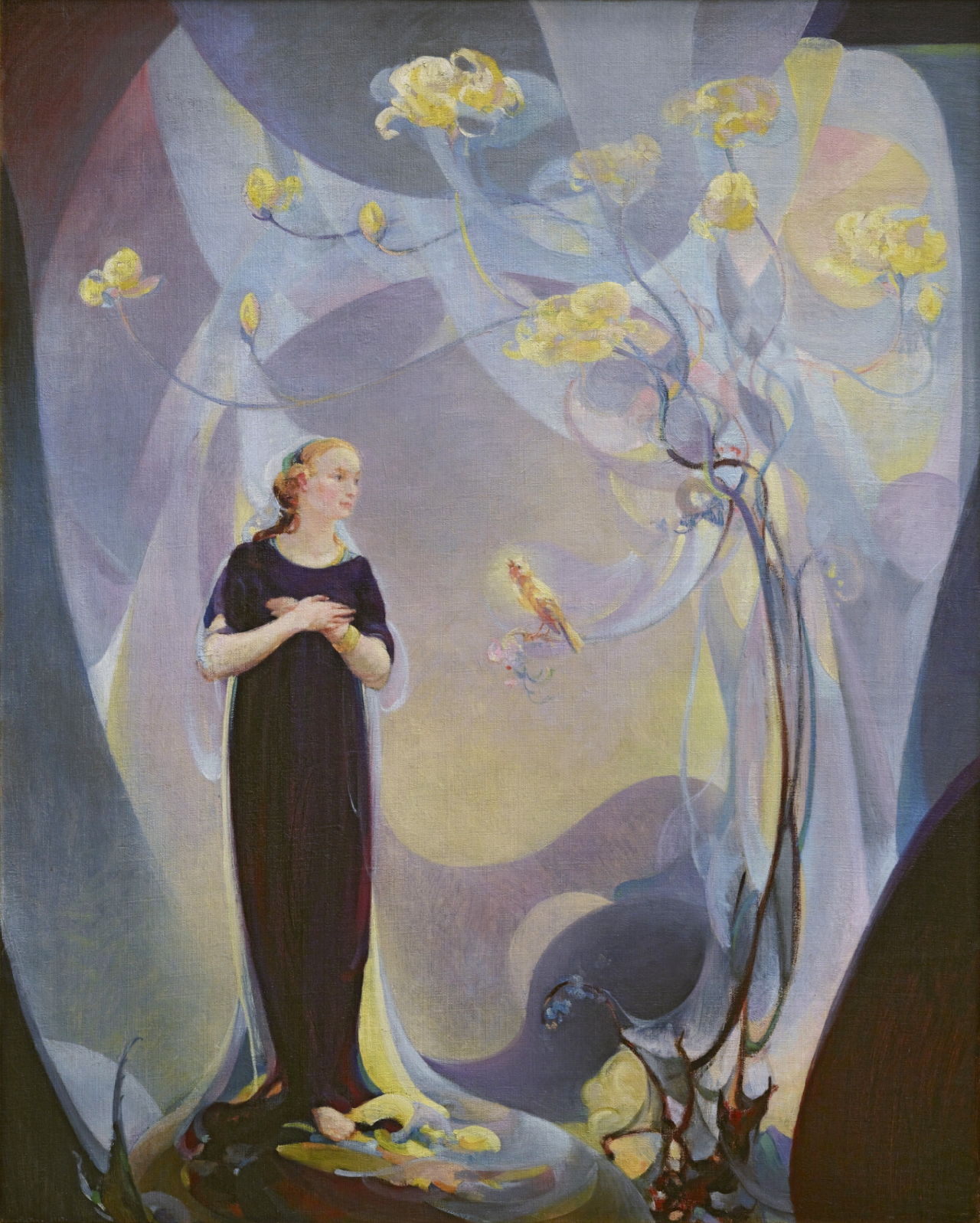 Room Decoration in Purple and Gray by Agnes Lawrence Pelton