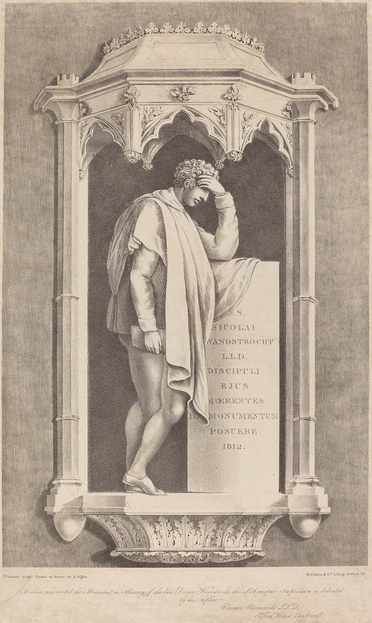 Monument to Nicolai Wanostrocht by Agostino Aglio