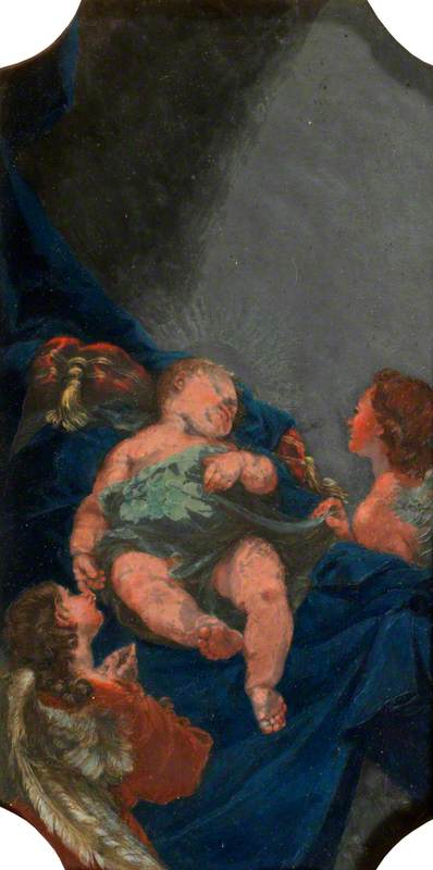 The Infant Christ Asleep, Adored by Two Angels by Agostino Cornacchini
