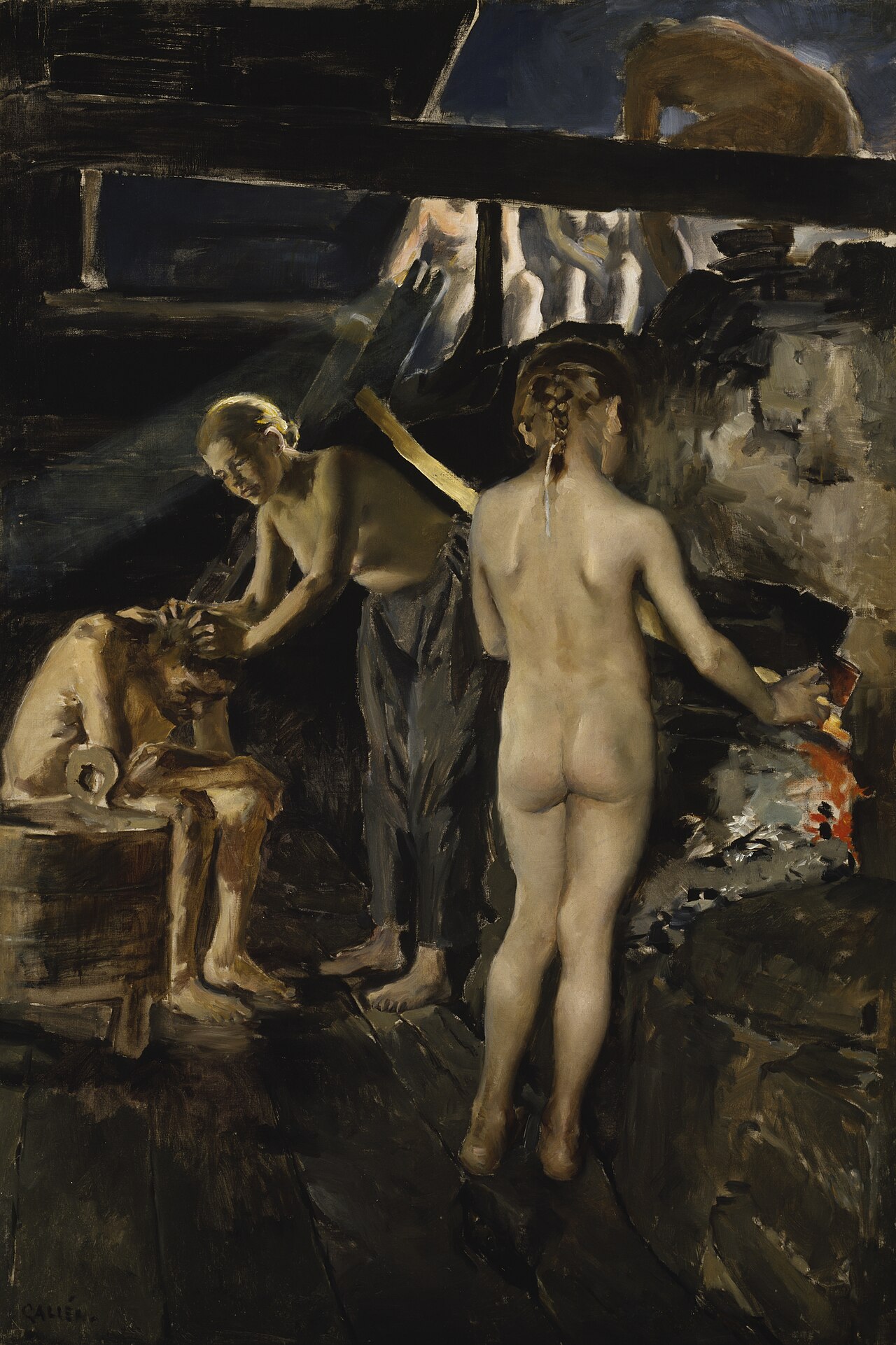In the Sauna by Akseli Gallen-Kallela