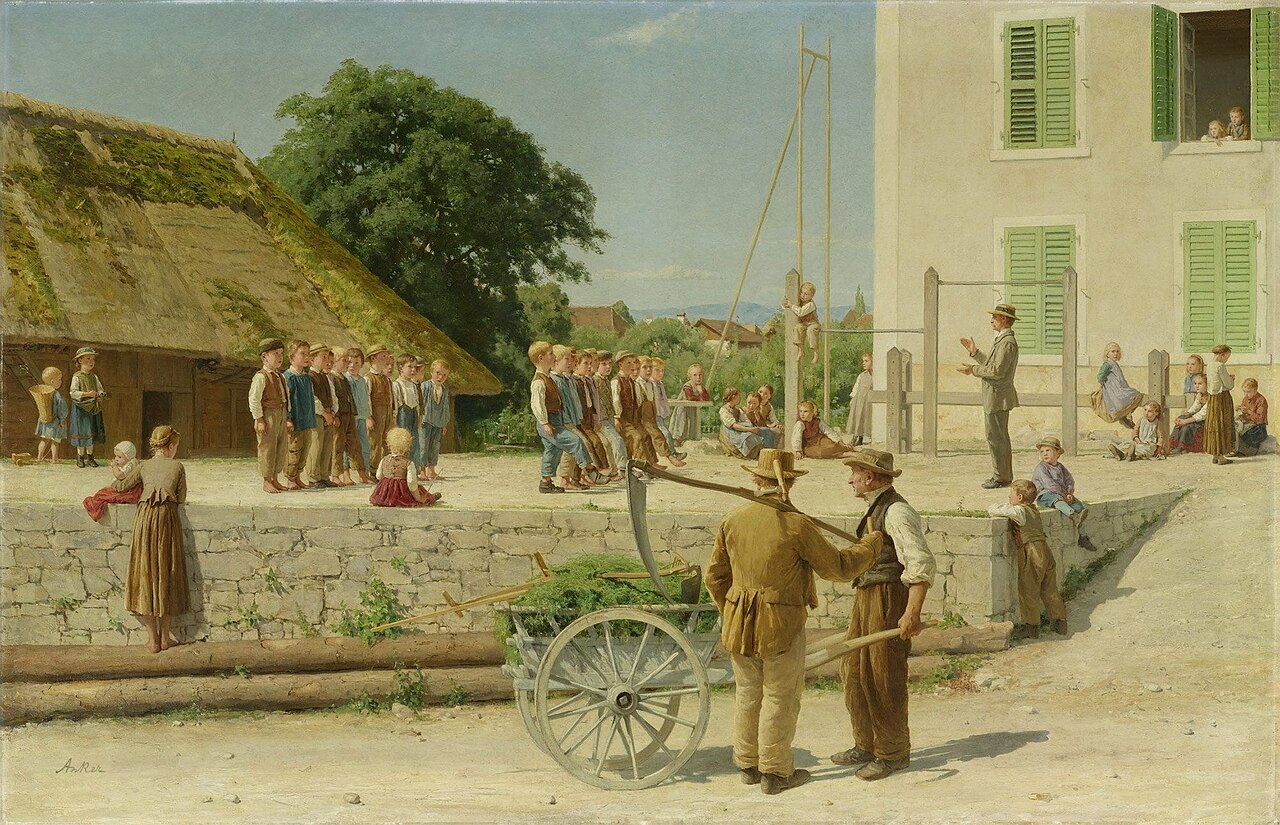 Gym class in Ins by Albert Anker