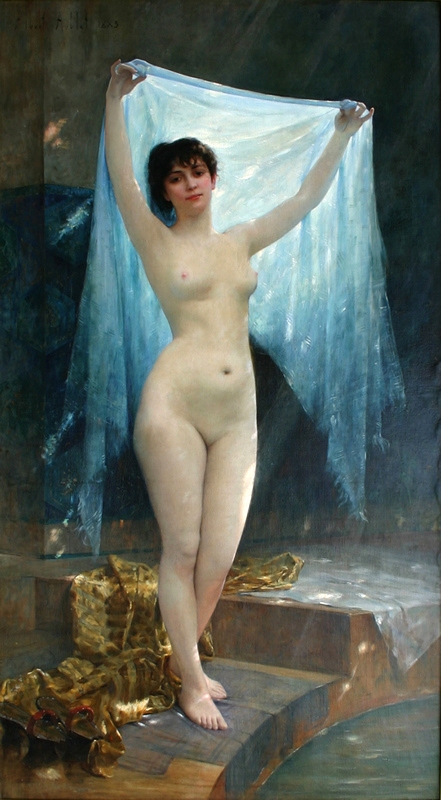Nude with veil by Albert Aublet